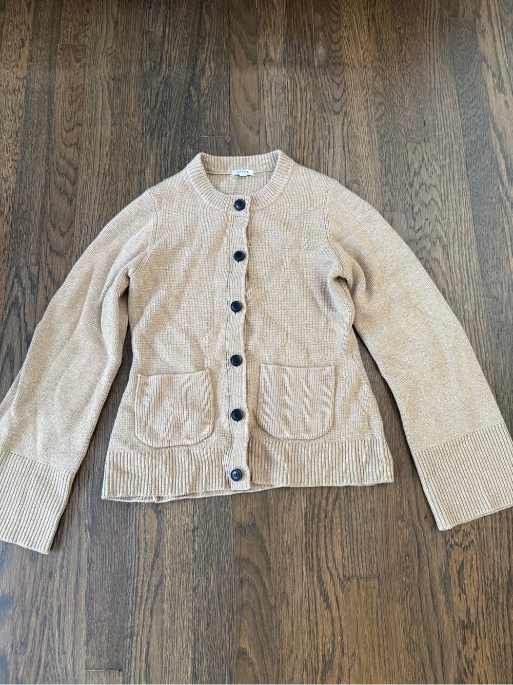 pistola Tan Crewneck Button-Front Sweater Cardigan
